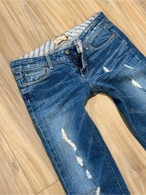 VTG Paige Laurel Canyon Low Rise Distressed Flare Jeans Y2K Sz 28